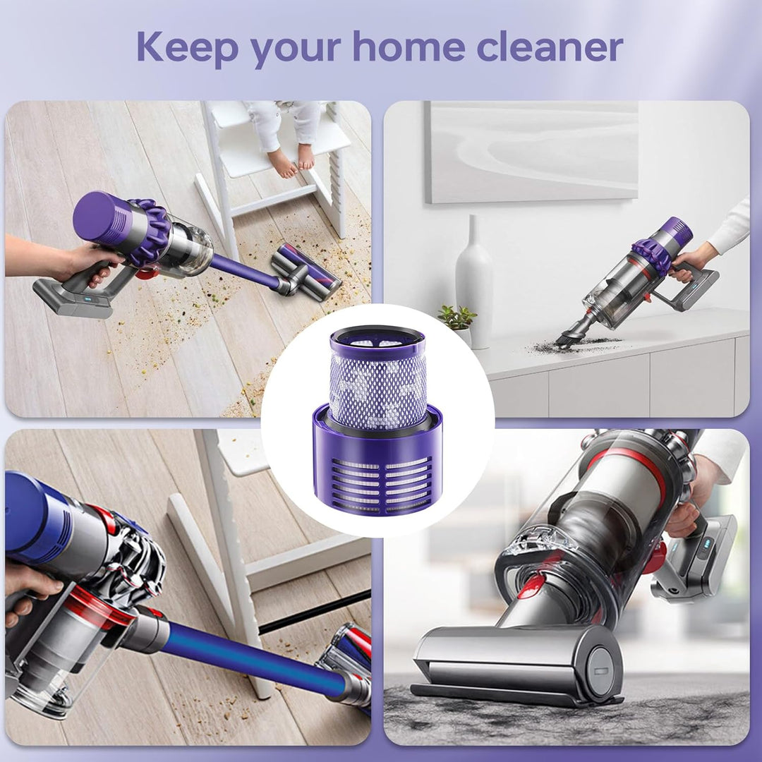 4 Stück Filter für Dyson V10 SV12,Laukowind Waschbar Ersatz Filter für Dyson V10 SV12 mit Reinigungs