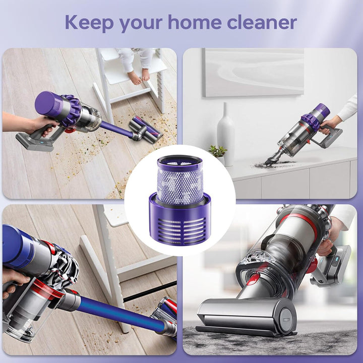 4 Stück Filter für Dyson V10 SV12,Laukowind Waschbar Ersatz Filter für Dyson V10 SV12 mit Reinigungs