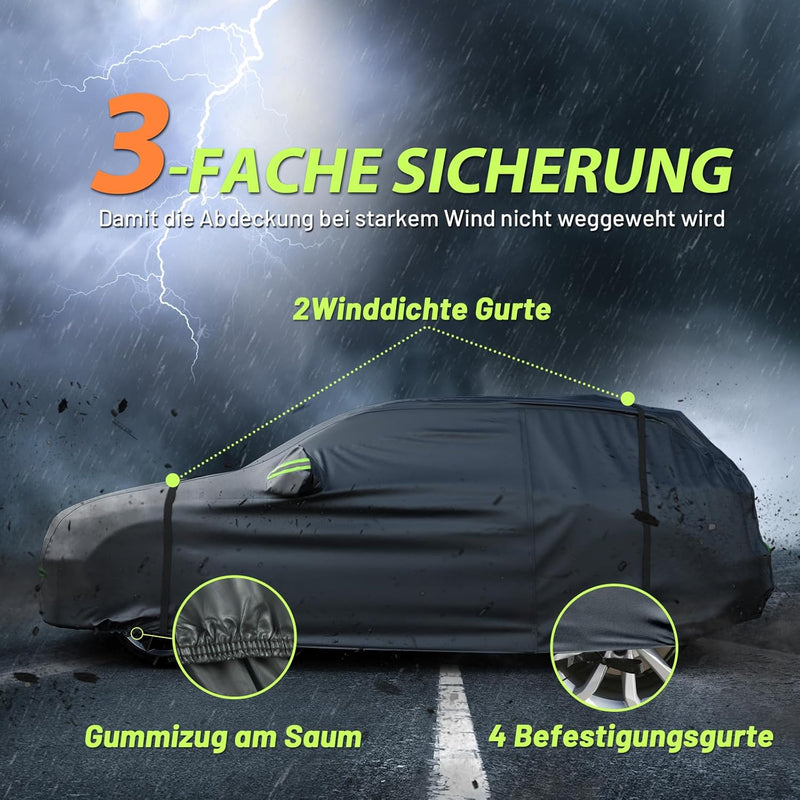 Favoto Autoabdeckung Winter Vollgarage Auto Abdeckplane Staubdicht Wasserdicht Autohülle Autoplane C