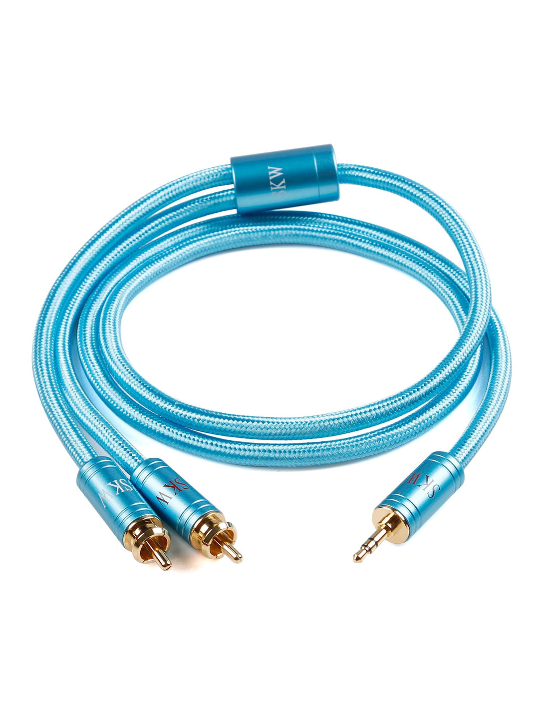SKW Audiophiles Y-Splitter Kabel – 3,5-mm Klinke auf 2×Cinch Stereo Adapterkabel (2m) 2M Y-Splitter