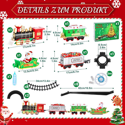 BuzzoXerex Zug Weihnachtsbaum, Eisenbahn Weihnachtsbaum Elektrisch, Weihnachtszug für Den Tannenbaum