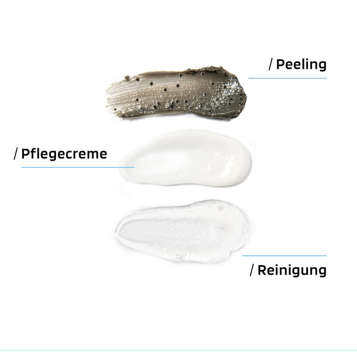 SKINBRO Gesichtspflege Männer Set | Made in Germany | 3er Skincare Pflegeset Herren - Reinigung, Pee