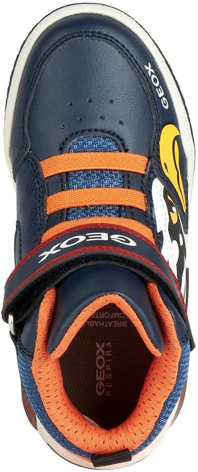 Geox Jungen J Inek Boy Sneaker 24 EU Navy Orange, 24 EU Navy Orange