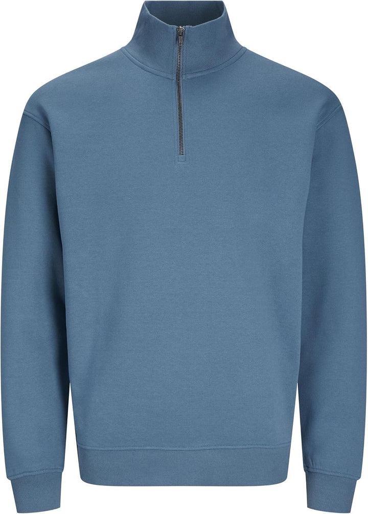 JACK & JONES Male Strickjacke mit Viertelreissverschluss Einfarbig Strickjacke mit Viertelreissversc