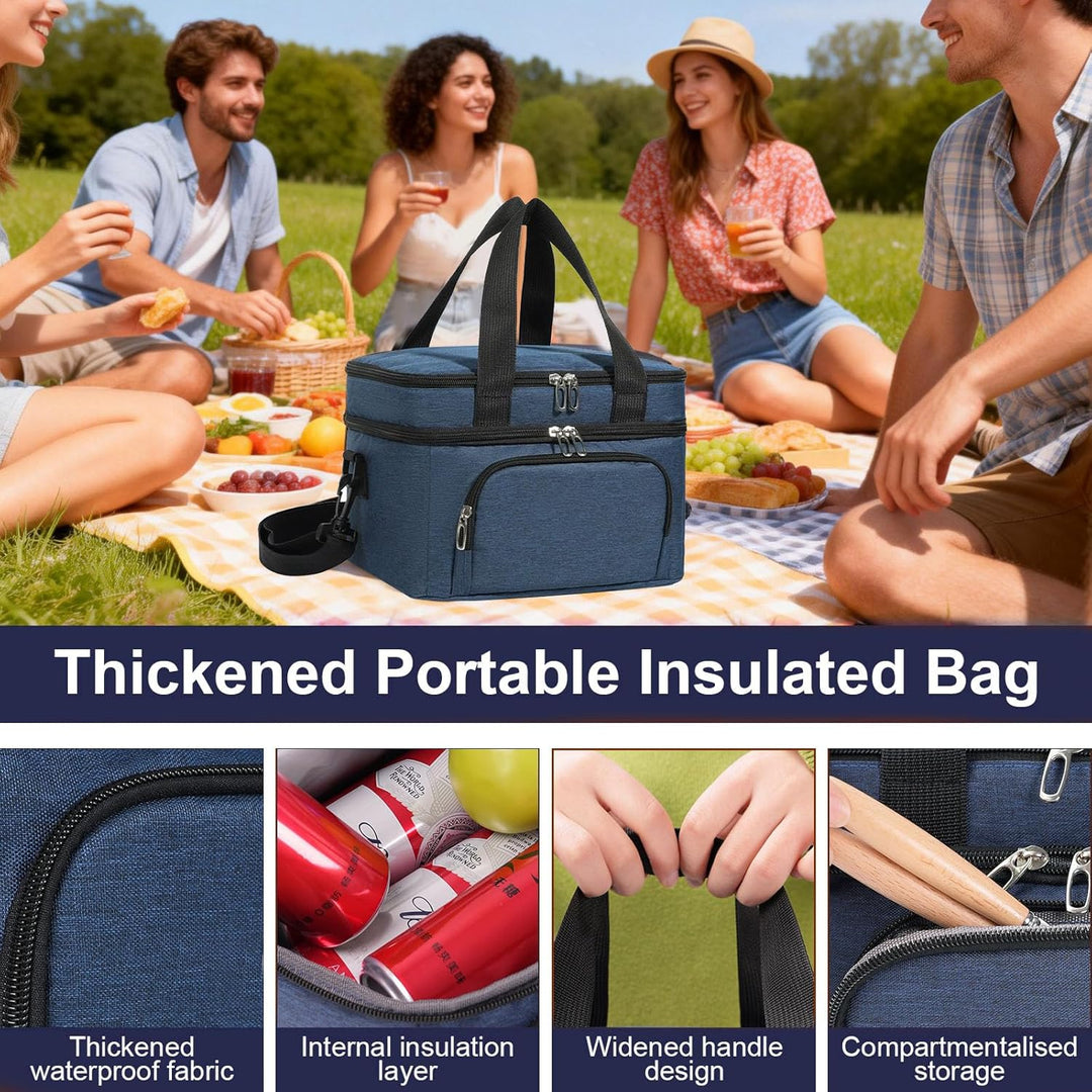 10L Kühltasche für Männer und Frauen – Doppellagige Isolierte Kühltasche, Auslaufsichere Lunchtasche