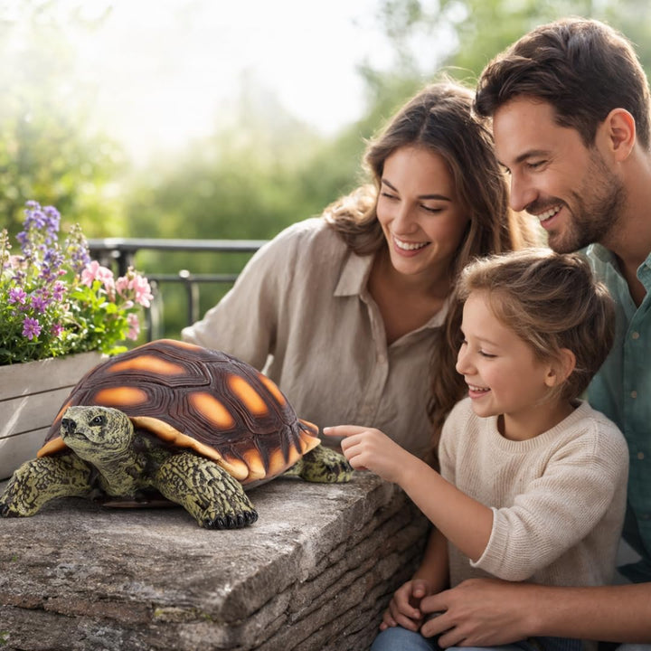 Gartenfigur Schildkröte Gross – Gartendeko aus Polyresin für Garten, Terasse und Balkon – frostbestä