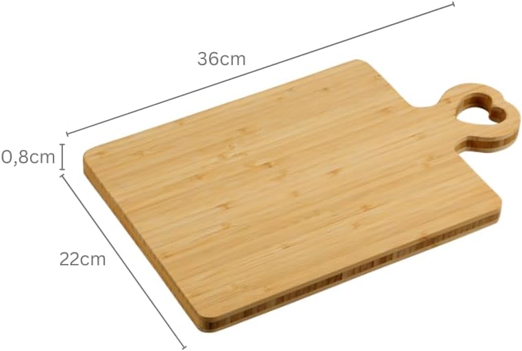 KESPER | Schneide- und Servierbrett mit Herzgriff, Material: FSC®-zertifizierter Bambus, Masse: 36 x