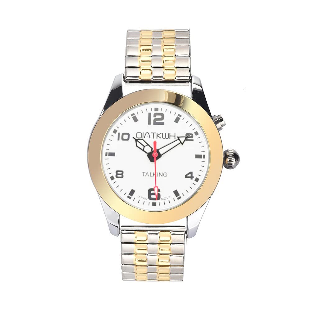 Deutsch sprechende Uhr,Goldschale, Gold und Silber, Legierungsgehäuse, Expansionsband aus Edelstahl,
