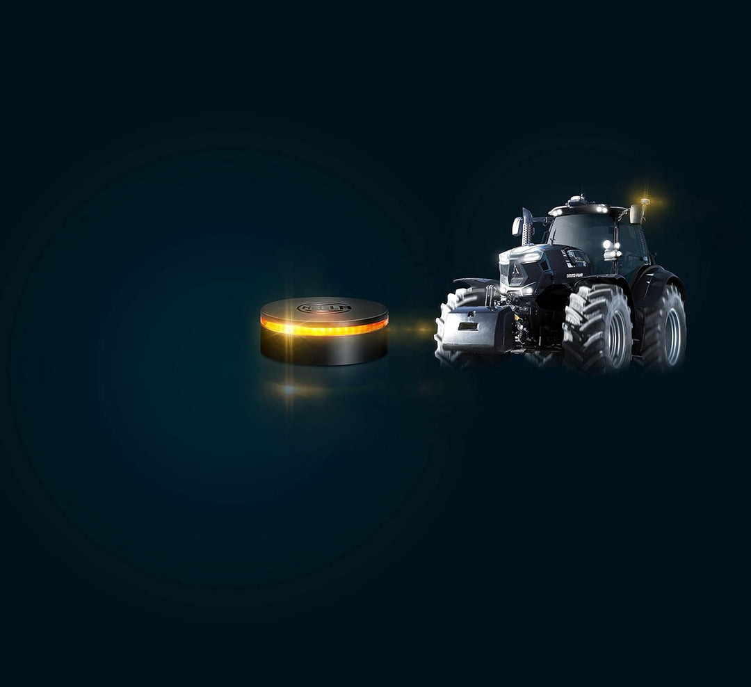HELLA - LED-Blitz-Kennleuchte - K-LED Rebelution - 24/12V - gelb - Anbau/Magnetbefestigung - Kabel:
