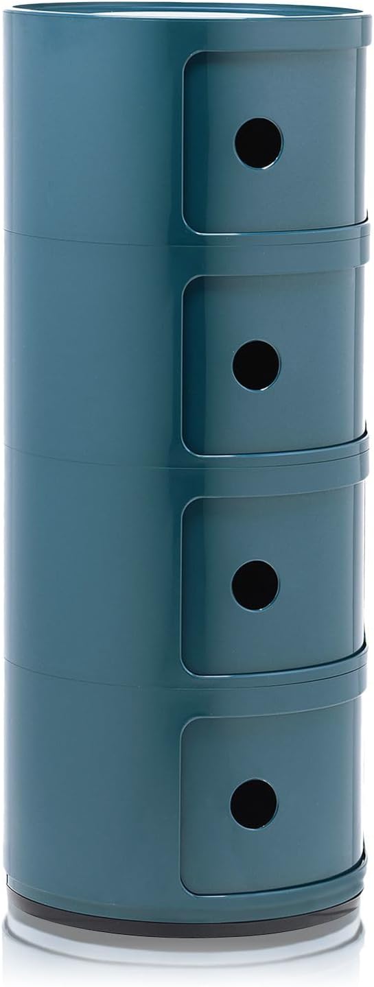 Kartell Componibili, 4 Elements, Blau, Runde Basis 4-fächer Blau, 4-fächer Blau