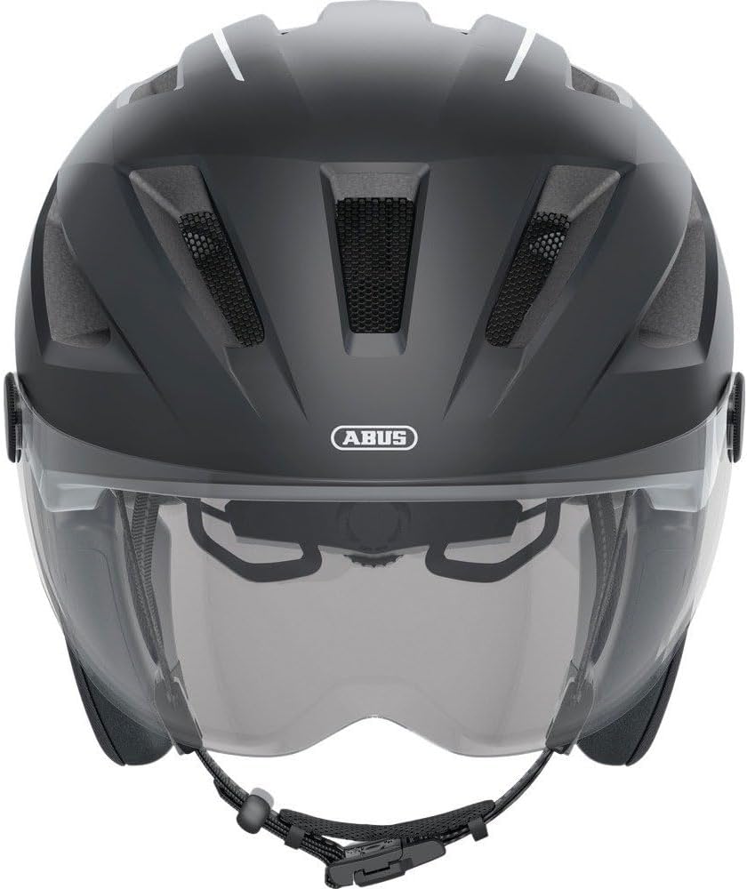 ABUS Stadthelm Pedelec 2.0 ACE - Fahrradhelm mit Rücklicht, Visier, Regenhaube, Ohrenschutz - für Da