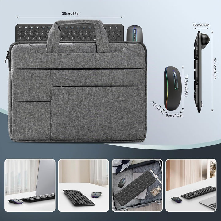 PINKCAT Bluetooth Tastatur Maus Set kabellos, Wiederaufladbare Dualmodus (Bluetooth 5.1+2.4G) Kabell