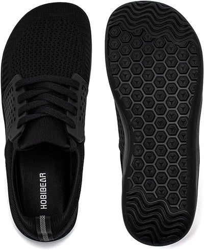 Unisex Knit Barefoot Shoes, Wide Toe Shoes, Minimalist Barefoot Trainers 44 EU Weit Schwarz, 44 EU W