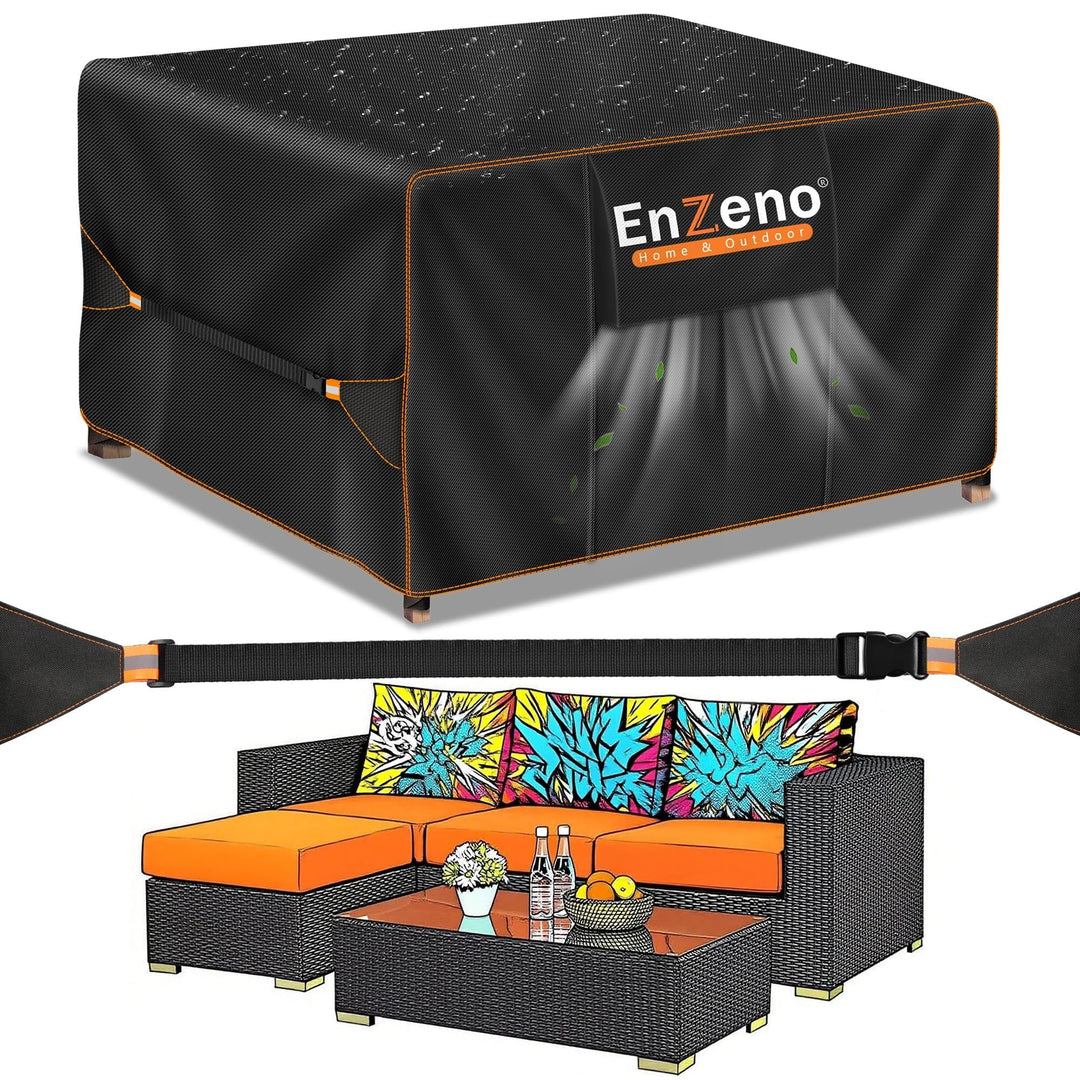 Enzeno Loungemöbel Abdeckung 200x200x90cm,Wasserdicht Abdeckplane Gartenmöbel,Lounge Abdeckung für L