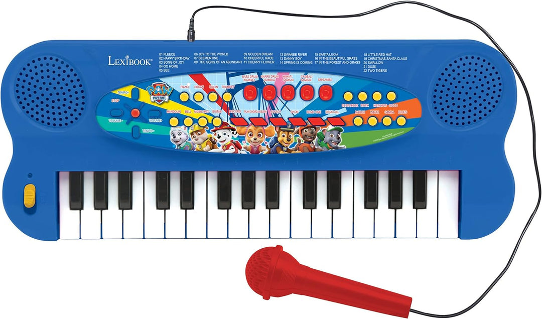 Lexibook K703PA Paw Patrol Elektronisches Keyboard, 32-Tasten-Piano, Mikrofon zum Singen, 22 Demo-So