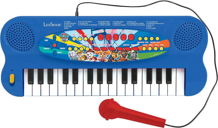 Lexibook K703PA Paw Patrol Elektronisches Keyboard, 32-Tasten-Piano, Mikrofon zum Singen, 22 Demo-So