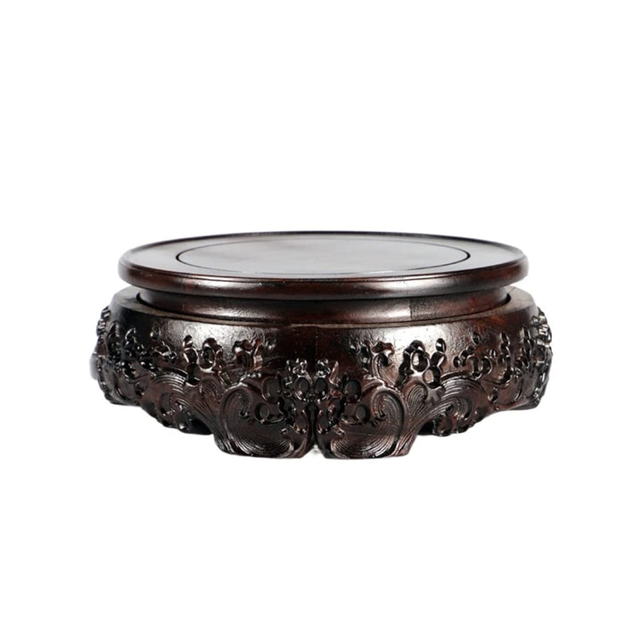 WENMENG2021 Bonsai Ständer Hölzerne Vase Base Carved Base Buddha Statue Stein Pflanze Display Stand