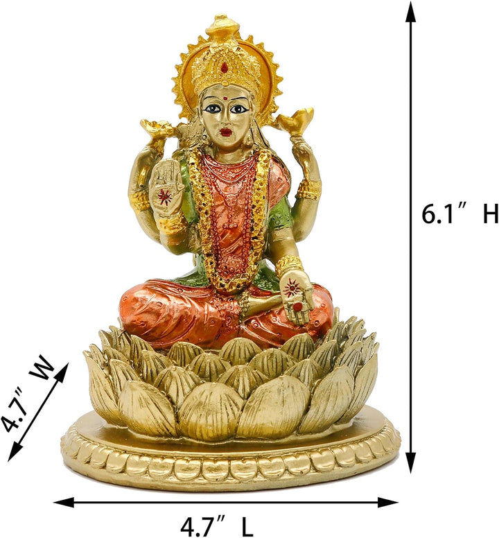 Hindu-Göttin Laxmi Lotus-Skulptur - Indischer Gott Lord Lakshmi Puja Statue - Indien Murti Idol Figu