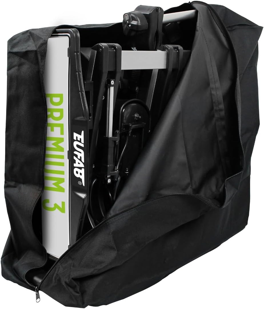 EUFAB 11522 Fahrradträger PREMIUM 3, für Anhängekupplung, klappbar, für 3 Fahrräder, schwarz, silber