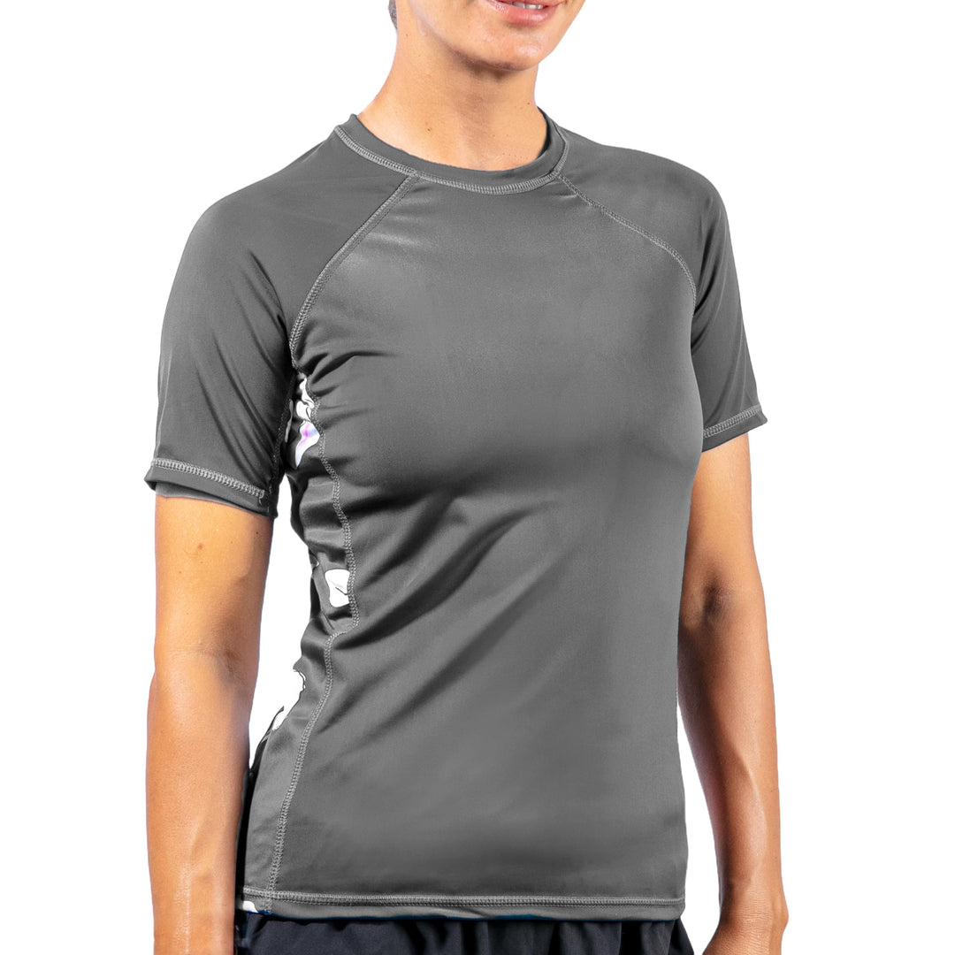 Kanu Surf Breeze Damen Rashguard & Workout Top mit LSF 50+, kurzärmelig M Darren Holzkohle, M Darren