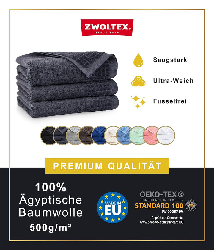 ZWOLTEX Himmlisch weiche Handtücher aus 100% Ägyptischer Baumwolle I Made IN EU I Gästehandtücher Ul