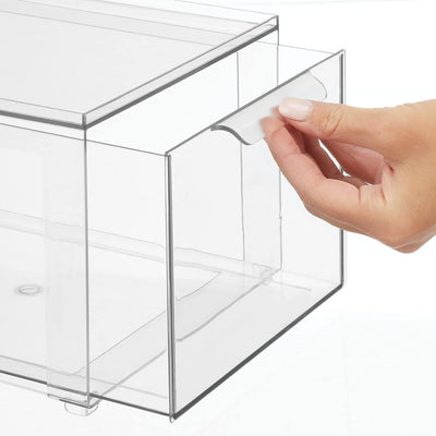 mDesign Aufbewahrungsbox für das Badezimmer – stapelbarer Make-up Organizer aus Kunststoff – praktis