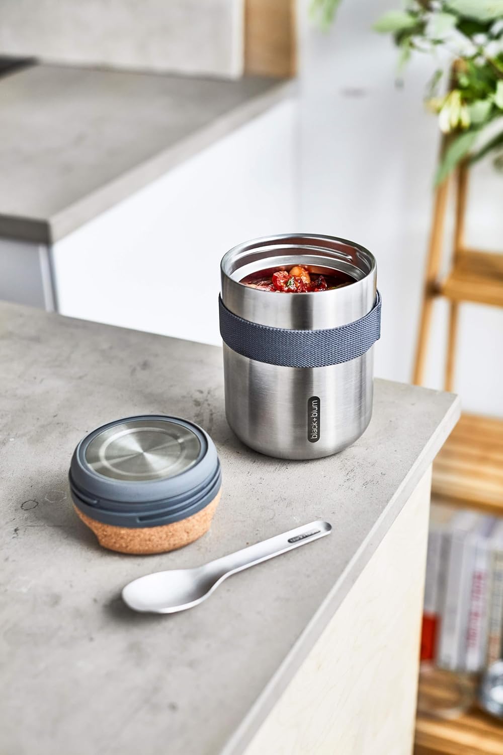 BLACK + BLUM Edelstahl Thermo Topf 550ml | Thermobehälter für Essen | 6h warm & 8h kalt | Auslaufsic