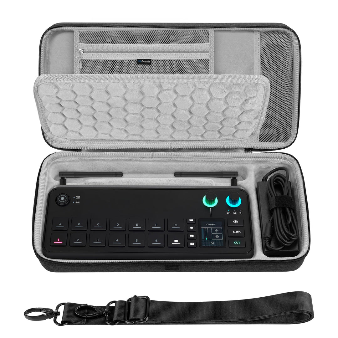Geekria Tragetasche für Audio-Schnittstelle, kompatibel mit RØDE RØDECaster Video, EVA-Hartschale, t