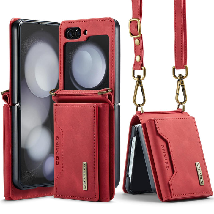 UDBKKDX Brieftasche Handyhülle für Samsung Galaxy Z Flip 3, hülle Mattes Leder mit Ständer Kameralin