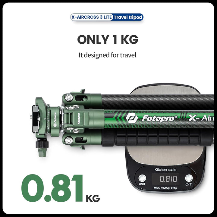 Fotopro Kohlefaser-Stativ 130 cm 360 Grad Kugelkopf, Schnellwechselplatte, leichtes Kamerastativ für