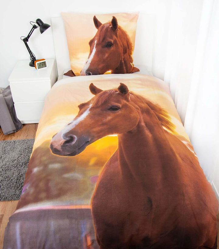 Herding Bettwäsche 100% Baumwolle Pferd 135x200 cm 80x80 cm