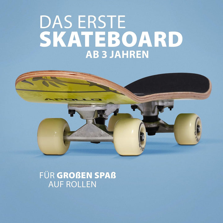 Apollo Kinder Skateboard, | kleines Komplett Board mit ABEC 3 Kugellagern und Aluminium Achsen | Coo