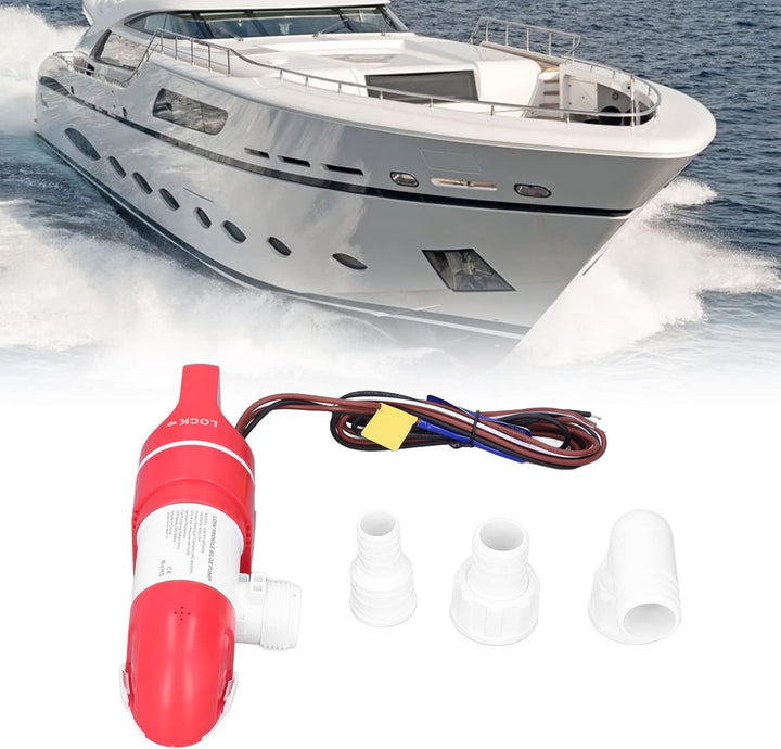 Bilgenpumpe für Boote, Niedrige Bilgenpumpe, Automatische 360-Grad-Bilgenpumpe, 12 V 1100 GPH Bilgen