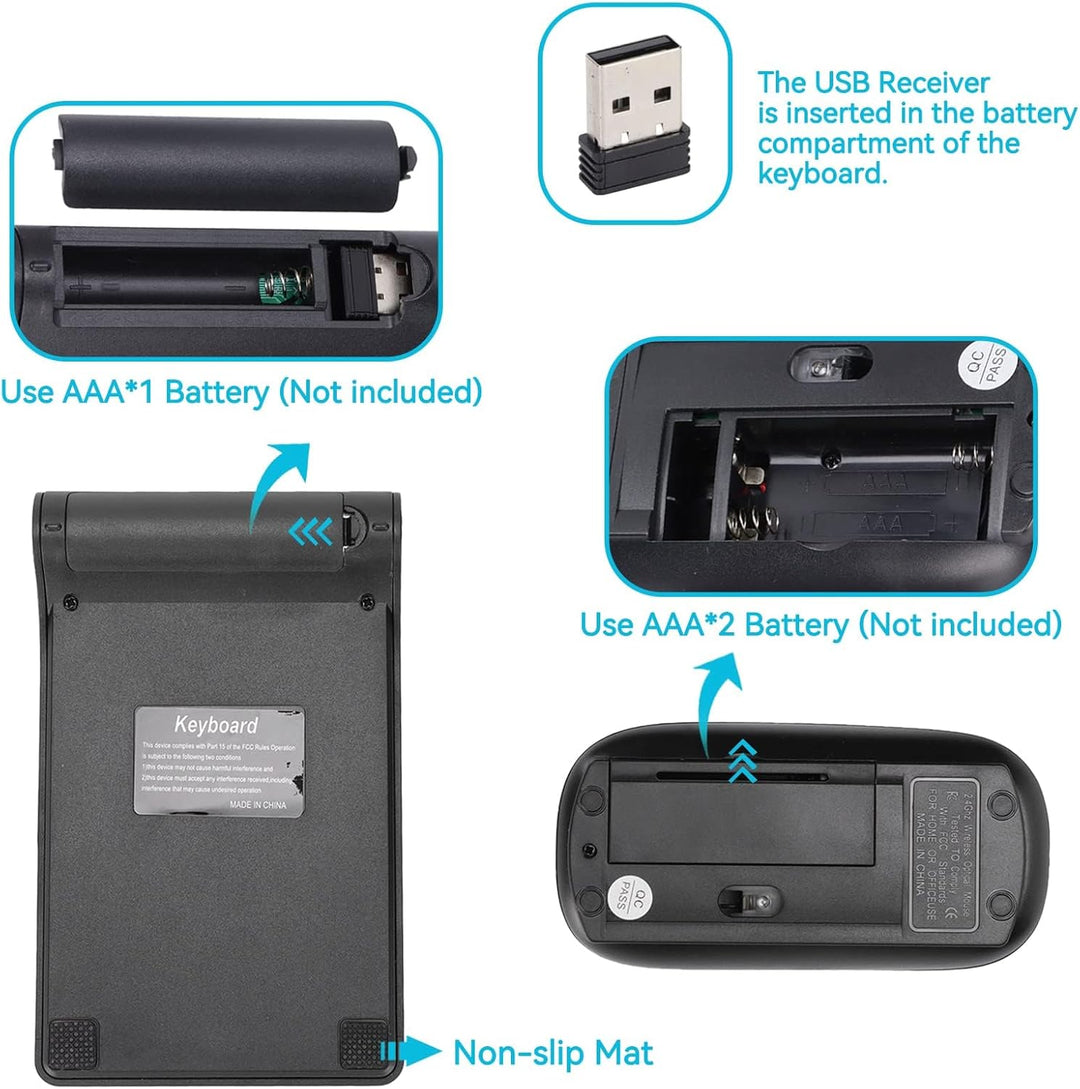 Kabelloser Ziffernblock und Maus, 5,3x3,3Zoll 2,4GHz 1200DPI 18 Tasten Universell kabellos USB Numme