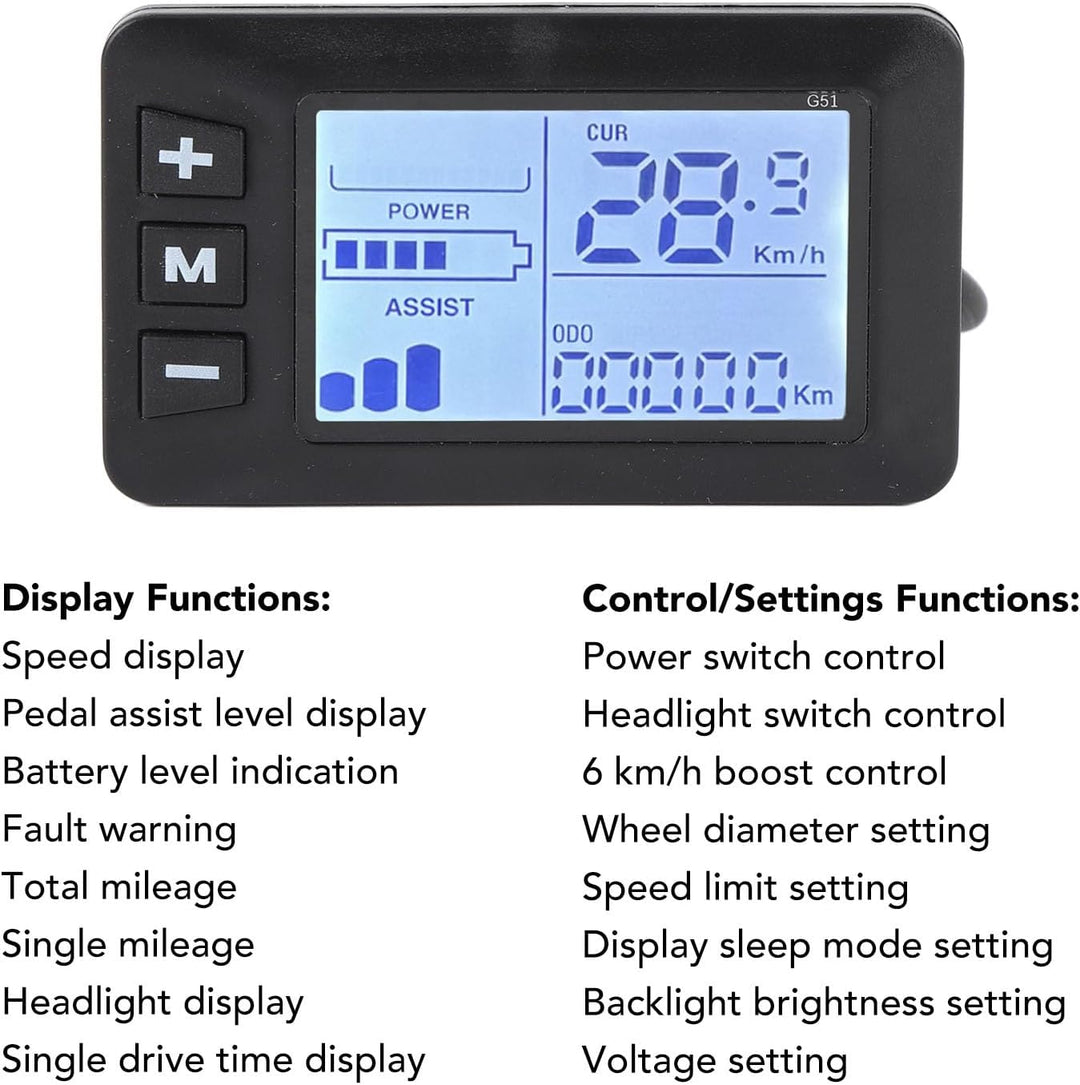 Elektrofahrrad -LCD -Display, E -Scooter -Display -Messgerät -Bedienfeld -Bildschirm Fahrrad Tachome