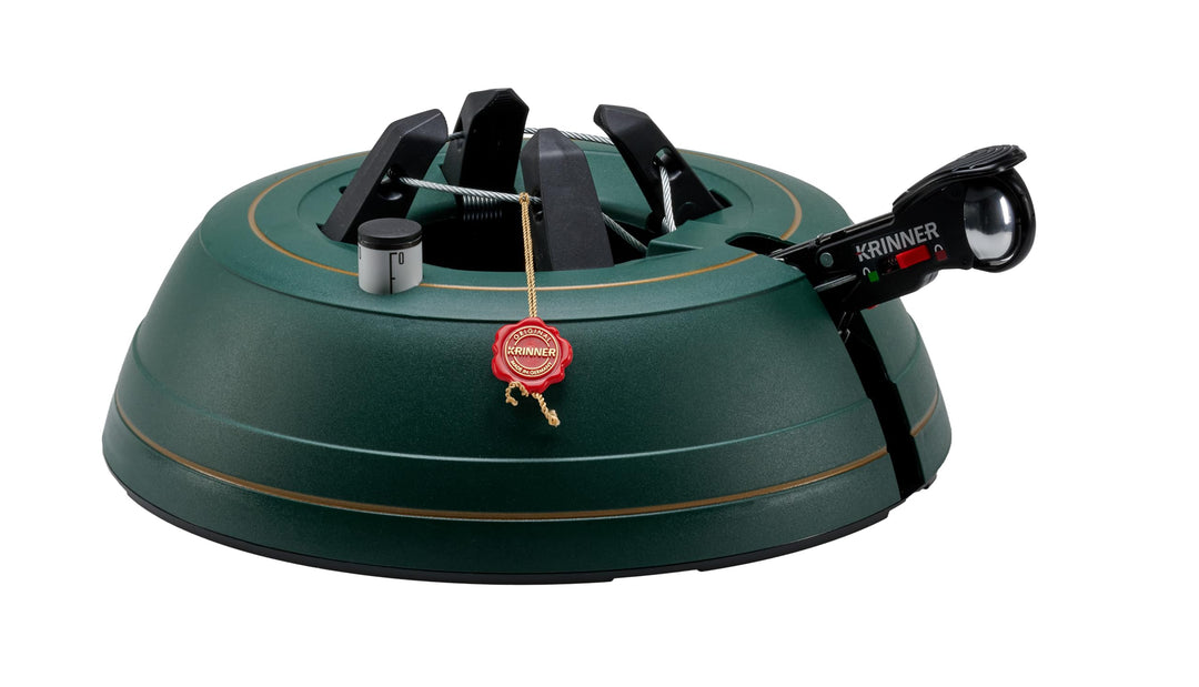 KRINNER Weihnachtsbaum Christbaumständer PREMIUM XL grün inkl. Fusspedal- und Einseiltechnik Sicherh