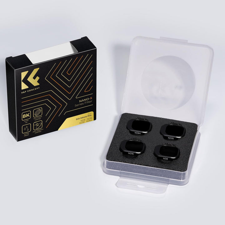 K&F Concept Mini 4 Pro ND Filterset, 4 Stück ND8, ND16, ND32, ND64 Filter Kompatibel mit DJI Mini 4