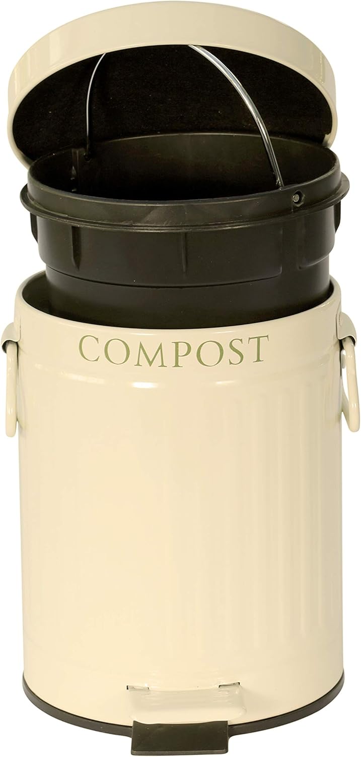 KitchenCraft Pedal betriebener Mini-Küchen-Kompostbehälter, 3 Liter
