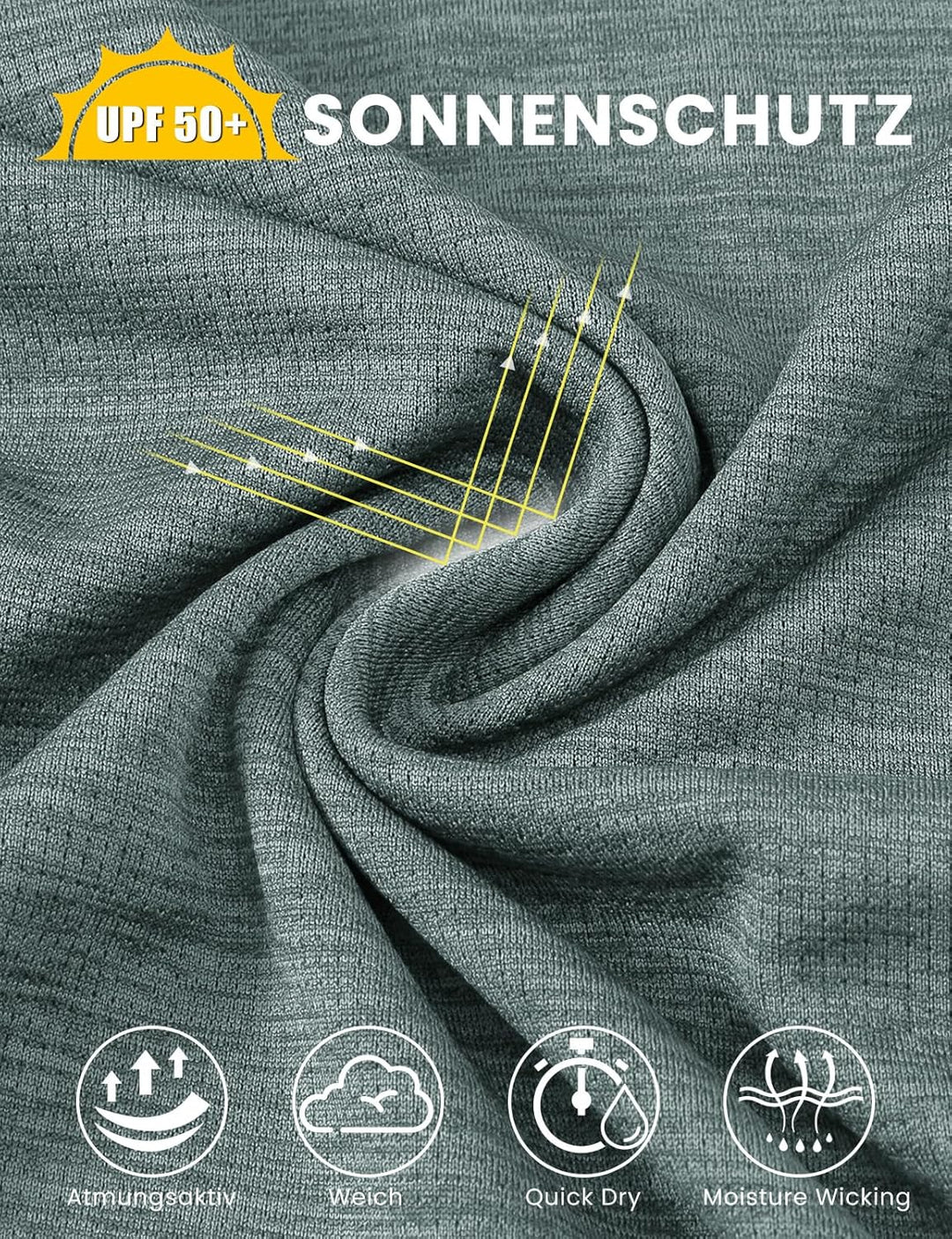 Damen Sport Shirt Langarm Laufshirt UPF 50+ UV Schutz Schnelltrocknend Pullover Sweatshirts Fitness