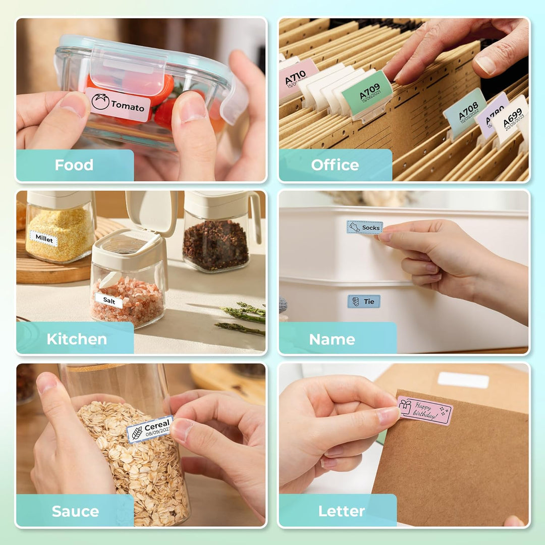 NELKO Original P21 Etikettendruckpapier, 14 x 40 mm, standard-laminierter Etikettenersatz, Mehrzweck