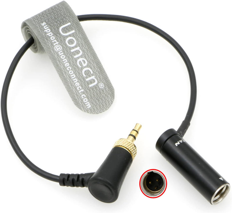 Uonecn Low-Profile-Audiokabel Mini XLR 3-Pin Männlich auf TRS 3,5mm rechtwinklig verriegelnd für Can