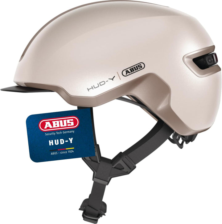 ABUS Urban Helm HUD-Y - mit magnetischem, aufladbarem LED-Rücklicht & Magnetverschluss - Cooler Fahr