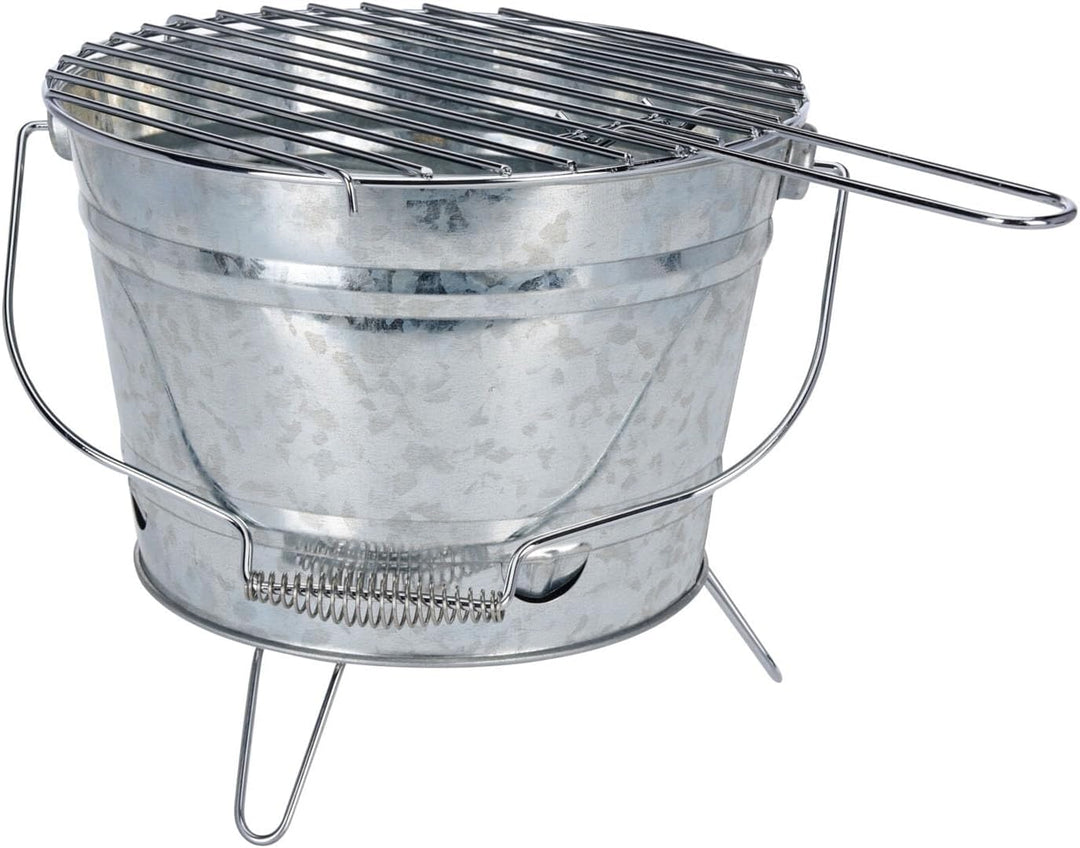 Mojawo BBQ Outdoor Picknickgrill Grilleimer Feuereimer Minigrill tragbar Ø27xH22cm mobiler Grill mit