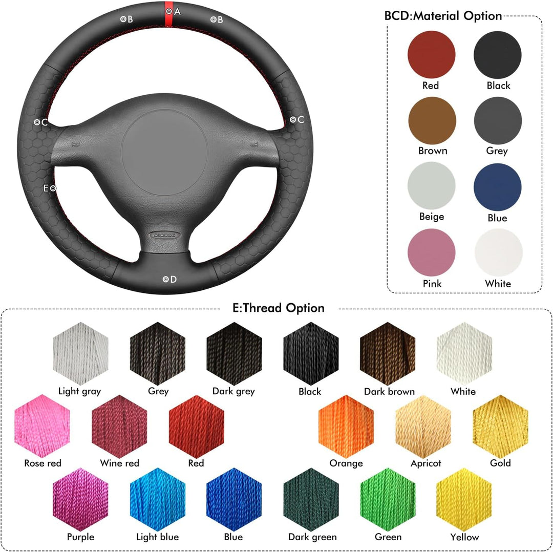 MEWANT Lenkradbezug Kompatibel mit Golf 4 für Passat B5 für Polo MK6 für Seat Leon 1M für Fabia 1(6Y
