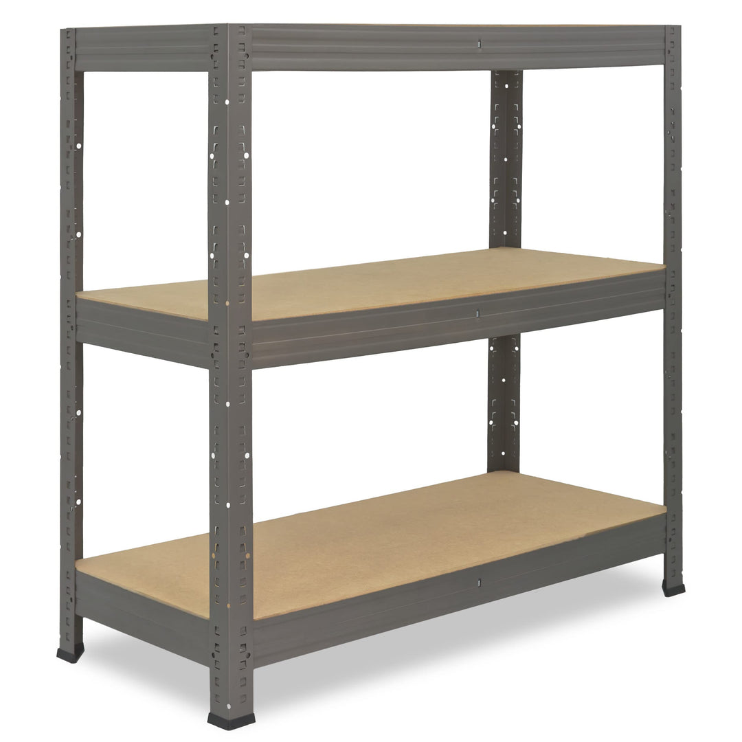 shelfplaza® 90x45x30cm Profi Schwerlastregal grau/Metallregal mit 3 Böden à 200kg Tragkraft/Kellerre