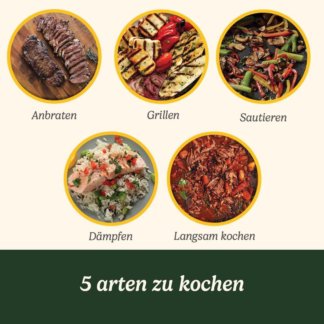 Cuisinart Cooking, 5-in-1 Multikocher zum Grillen, Anbraten, Dämpfen, Simmern und Kochen, Multicooke