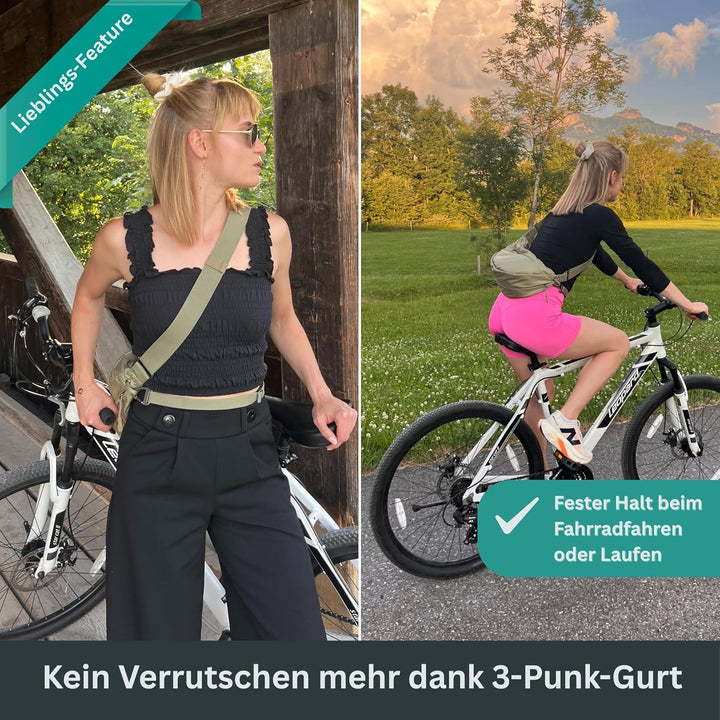 FUCHS & REBELL® Moon Bag BELA - Smart & Nachhaltig – Fahrrad Crossbody Tasche mit 3-Punkt-Gurt-Syste