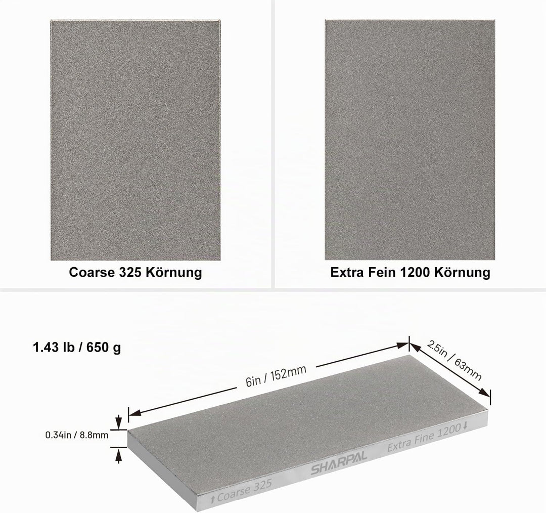 SHARPAL 156N Diamant-Schleifstein Abziehstein mit Aufbewahrungsbox, Dual Körnung, grob/extrafein, We
