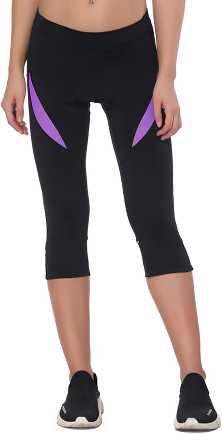 Santic Fahrradhose Damen Gepolstert 3/4 Radlerhose Damen mit Sitzpolster Radhose Damen 3/4 mit Polst
