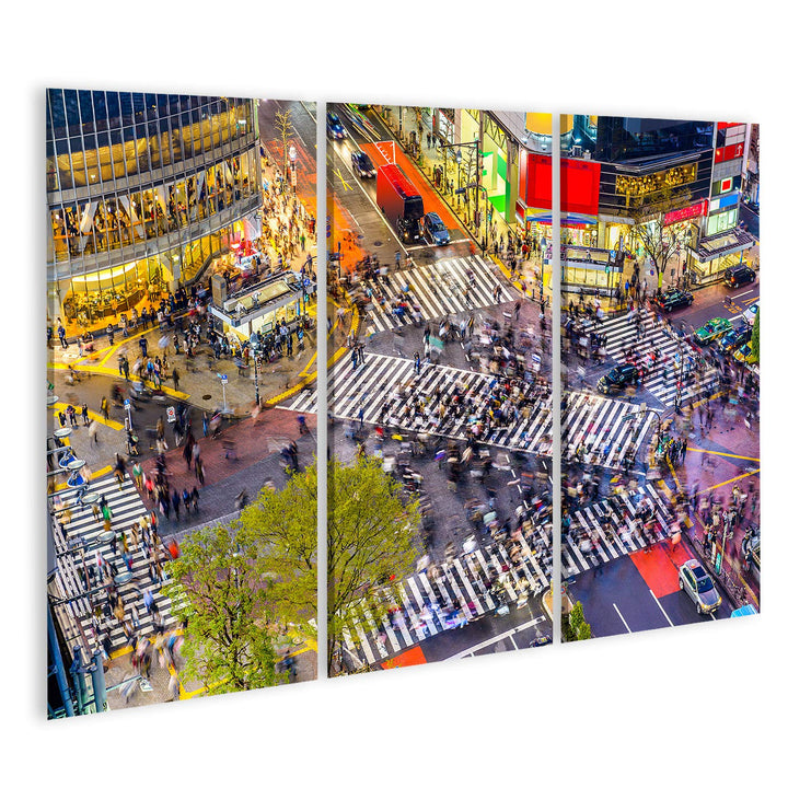 Bild Bilder auf Leinwand Tokio Japan Blick auf Shibuya Crossing, einen der belebtesten Zebrastreifen